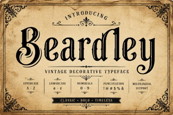 Beardley: A Serif Font with Vintage Charm and Elegant Swashes