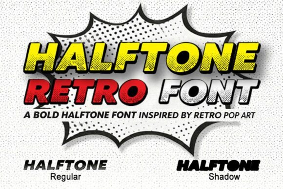 Halftone Retro: A Bold Display Font for Modern Design