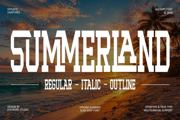 Summerland: Your Bold Slab Serif for Sunny Designs