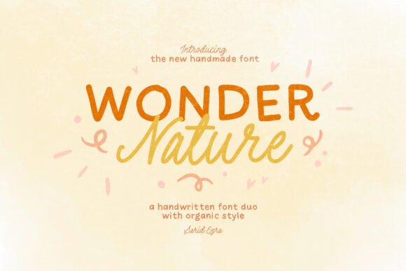 Wonder Nature Font: A Whimsical Handwritten Duo