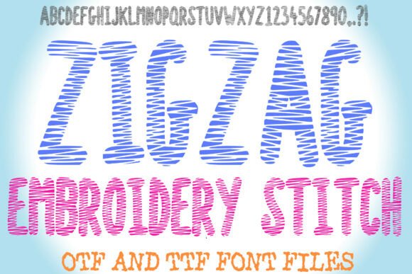 Zigzag Embroidery Stitch: A Font with Handmade Charm